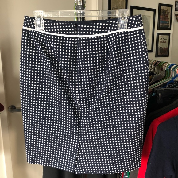 The Limited // Navy Blue & White Dot Pencil Skirt - Picture 5 of 8